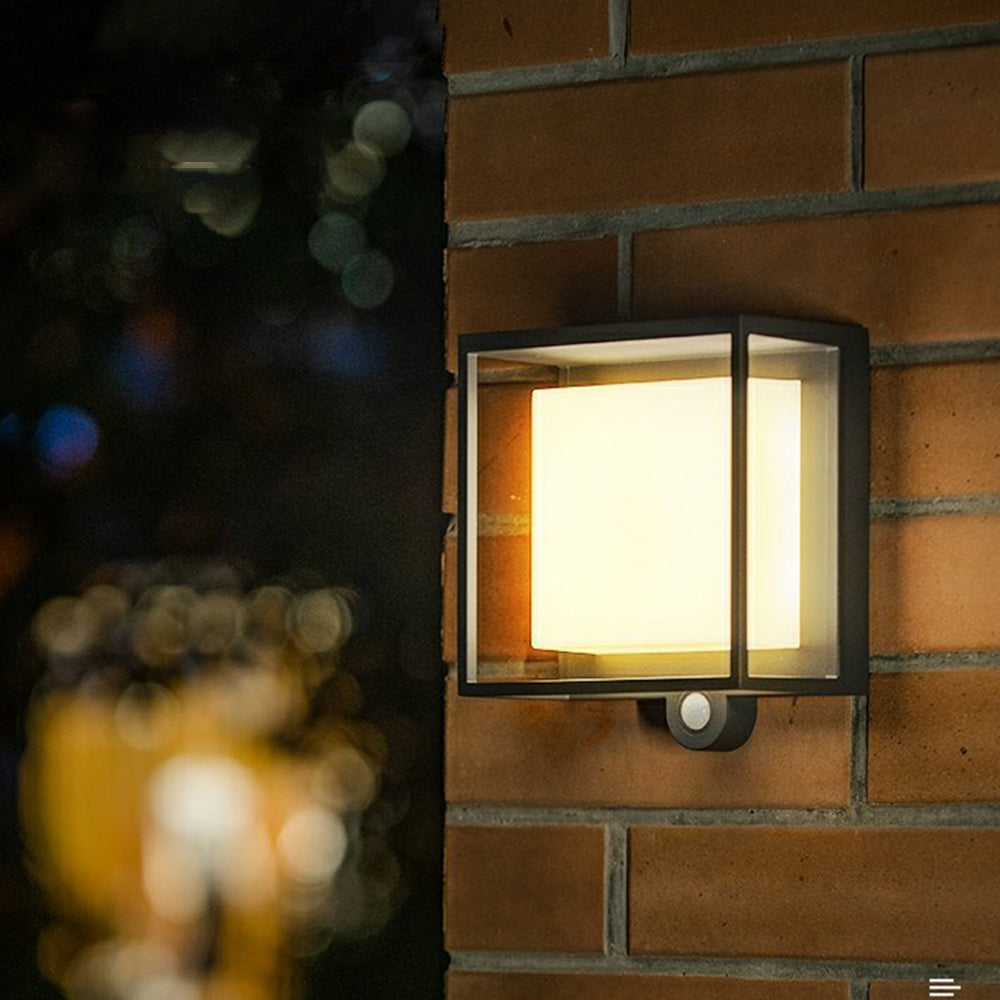 Square Solar Wall Lamp – Sensor-Activated Light