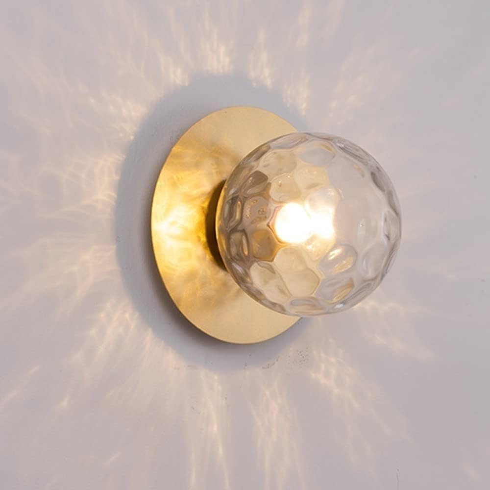 Compact Indoor Wall Lamp – Space-Saving Metal and Glass Design