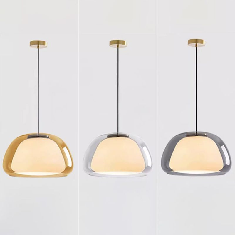Jelly-Shaped Pendant Lamp | Milk Glass Shade