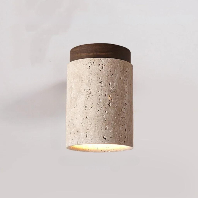 Travertine LED Ceiling Lamp – Minimalist Recessed Light