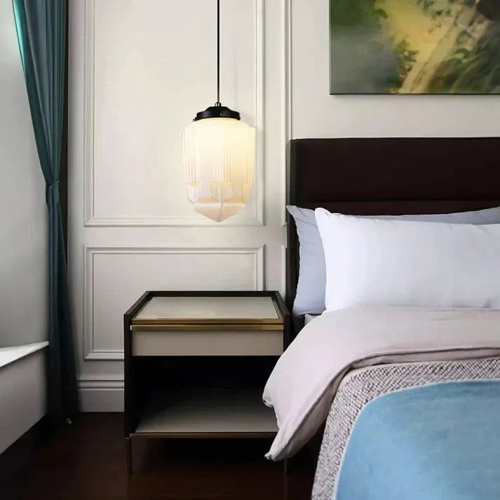 Geometric Pendant Lamp | Frosted White Glass Shade