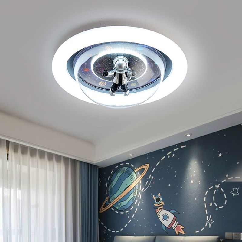 Kids’ Room Ceiling Light – Cosmic Astronaut Flush Mount Fixture
