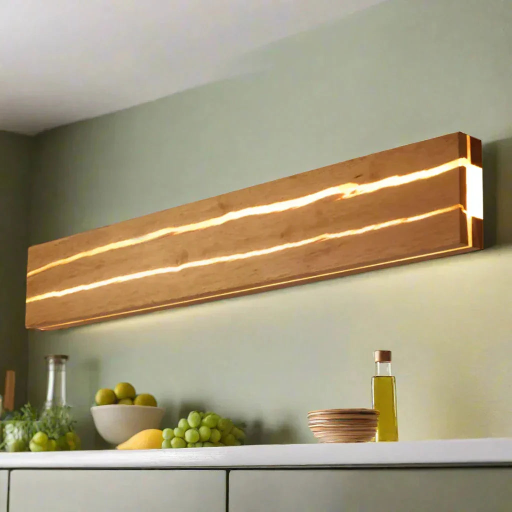 Wooden Wall Light with Crack Design