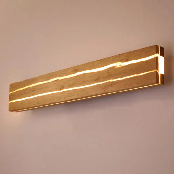 Wooden Wall Light with Crack Design
