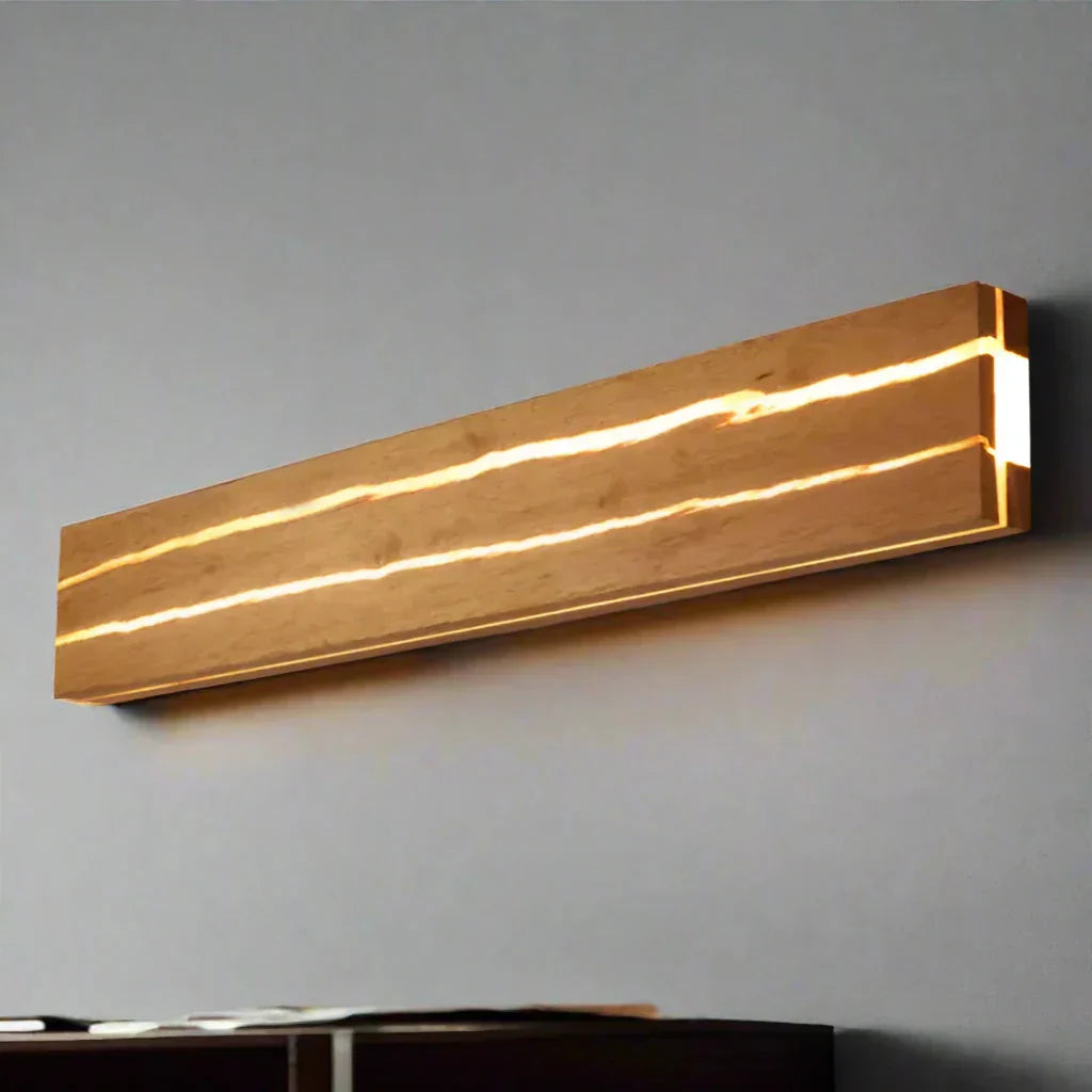 Wooden Wall Light with Crack Design