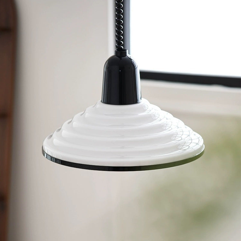 Cream Wind Glass Hanging Lamp | French Style Pendant Light