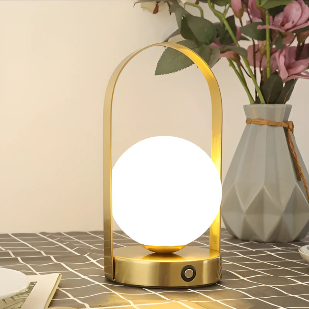 Modern Globe LED Table Lamp – Wireless and Rechargeable