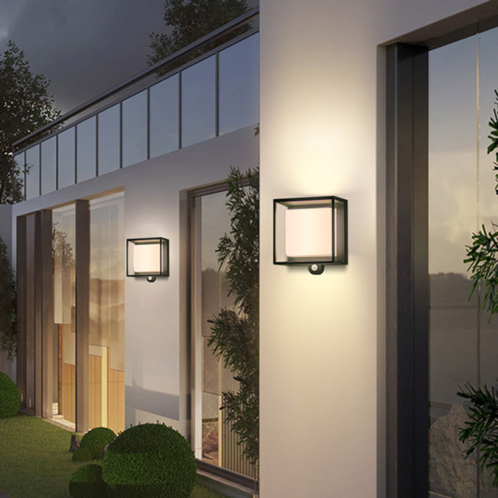 Square Solar Wall Lamp – Sensor-Activated Light
