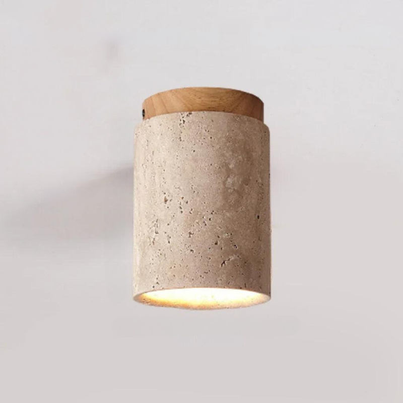 Travertine LED Ceiling Lamp – Minimalist Recessed Light