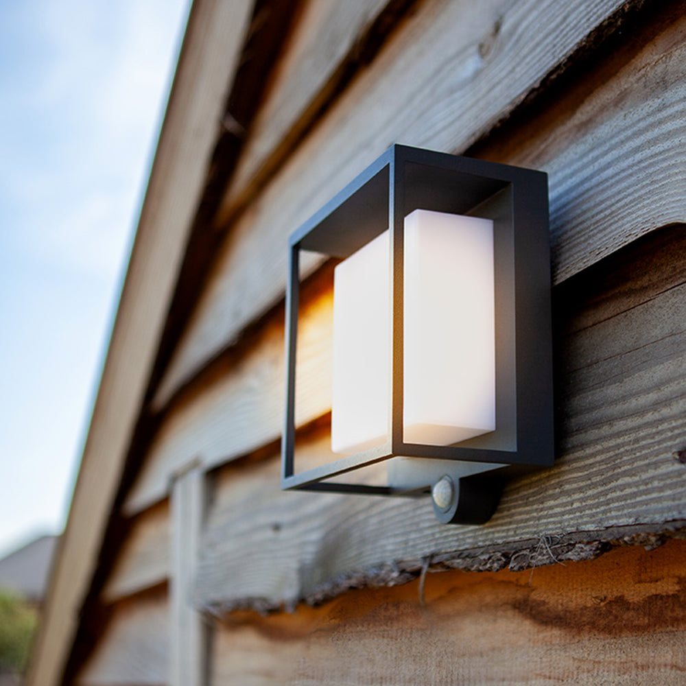 Square Solar Wall Lamp – Sensor-Activated Light