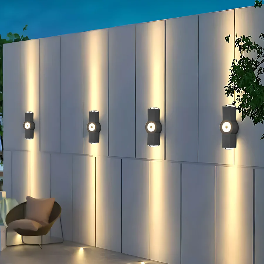 Weatherproof Cross-Form Outdoor Wall Light with Soft White LEDs