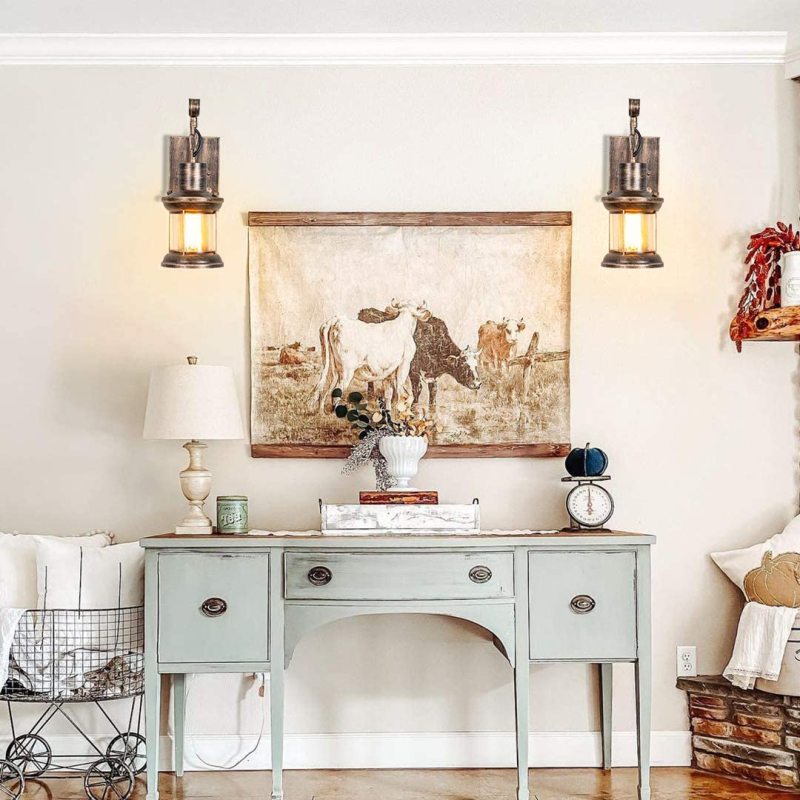 Industrial Plug-In Wall Light – Vintage Sconce with Clear Glass Shade