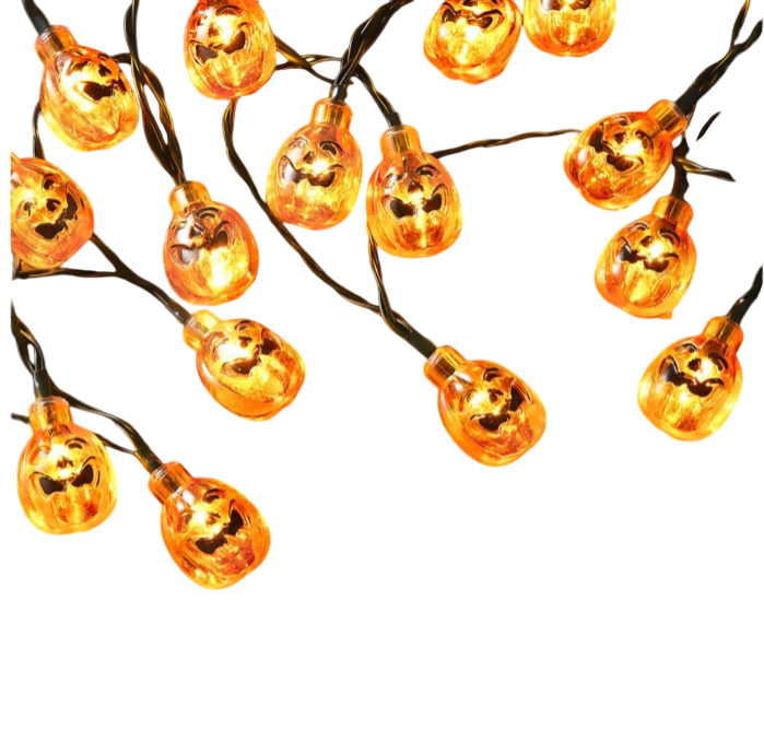 Solar Powered Halloween String Lights | 33Ft 50 LED Pumpkins, 8 Modes