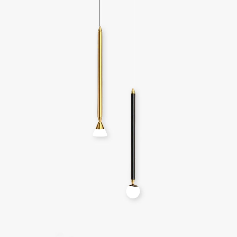 Contemporary Linear LED Pendant Light – Streamlined Design, Artistic Gold & Black Options