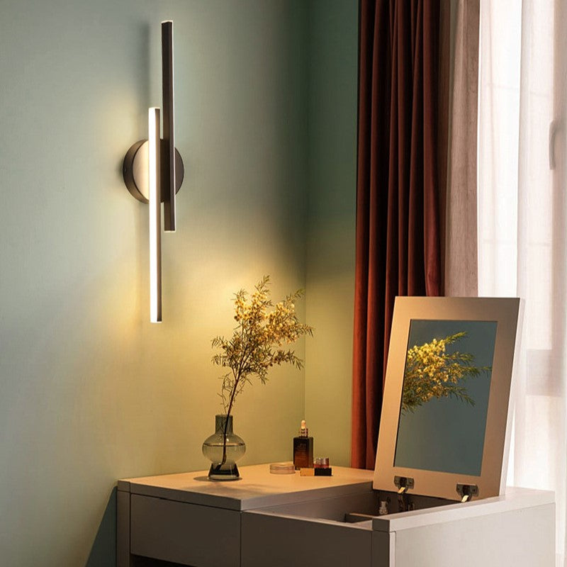 Modern Minimalist Linear Wall Sconce | 2-Light Metal Fixture