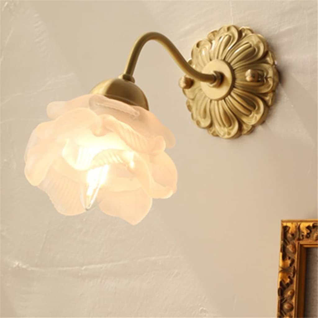 Vintage Copper Flower Petal Wall Light | Glass Wall Sconce