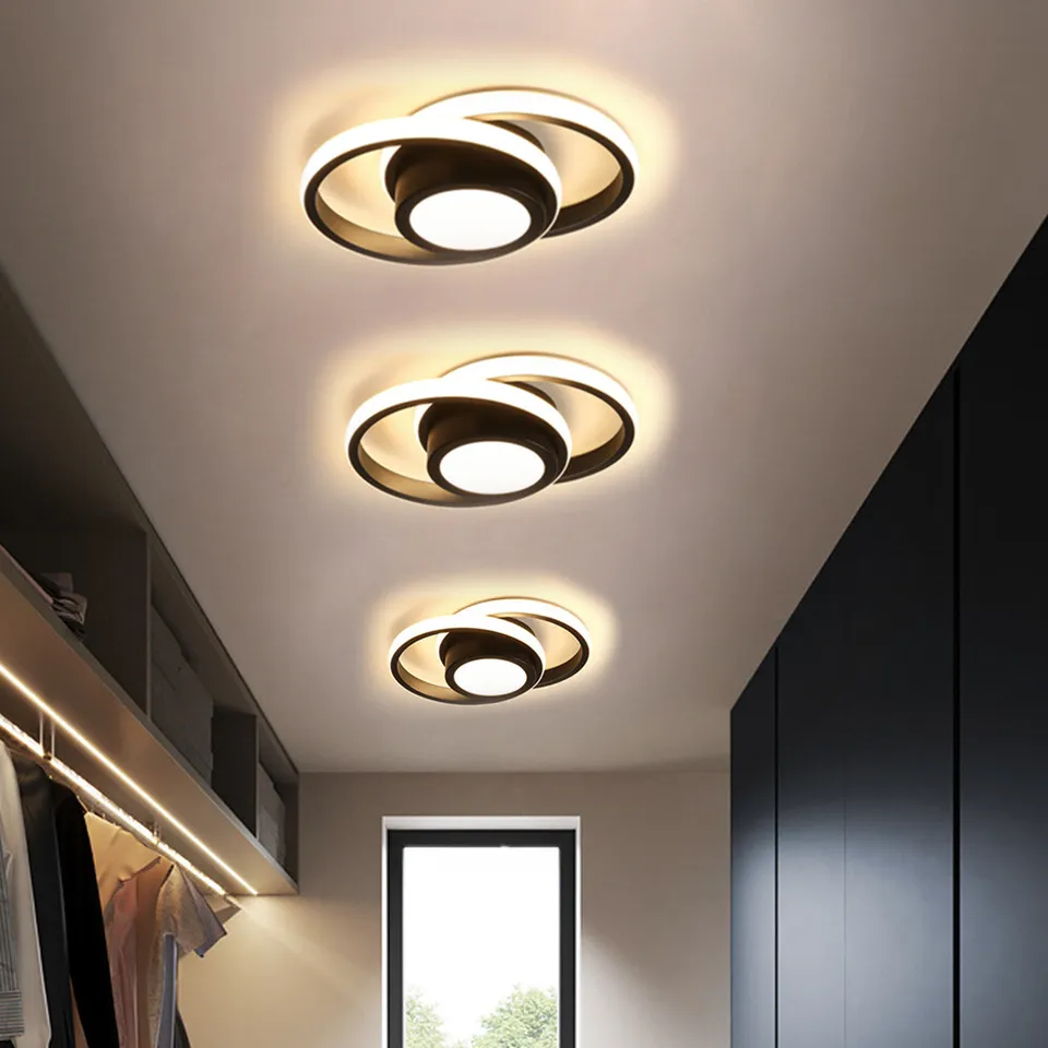 Dual Halo LED Ceiling Light | Minimalist Hallway Lighting