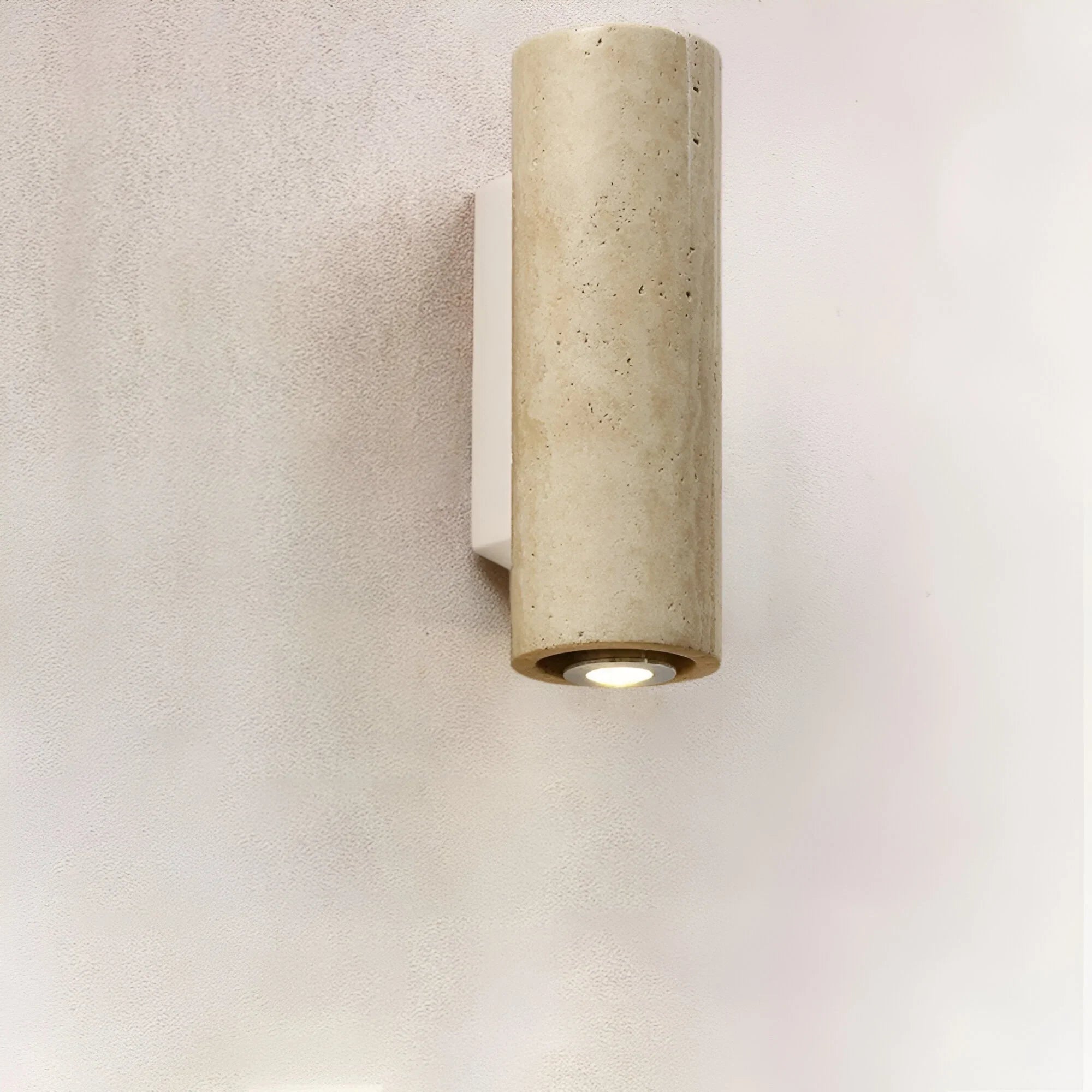 Travertine Wall Sconce – Natural Stone Light Fixture for Hallway or Bedroom