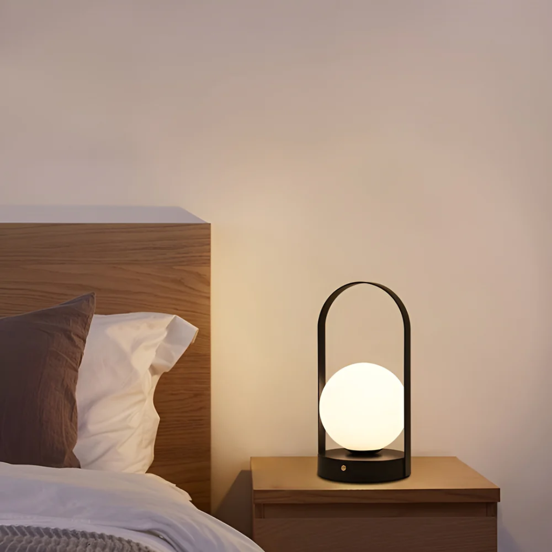 Modern Globe LED Table Lamp – Wireless and Rechargeable