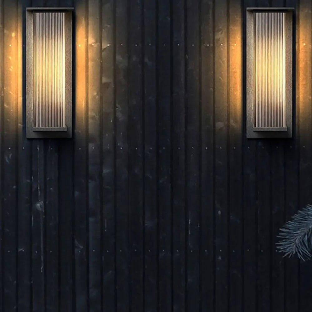 Black Rectangular LED Wall Light for Outdoor and Indoor Use