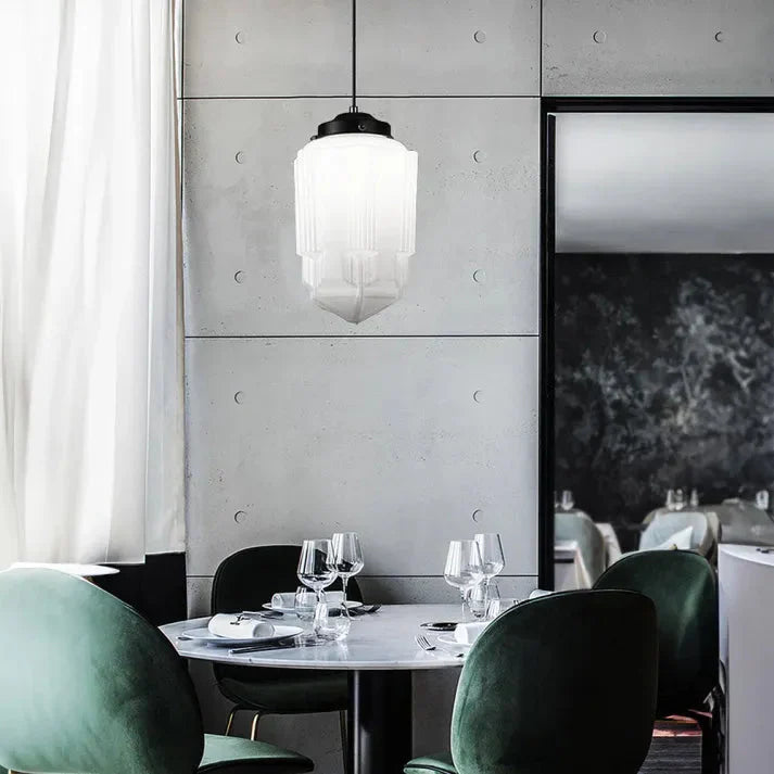 Geometric Pendant Lamp | Frosted White Glass Shade