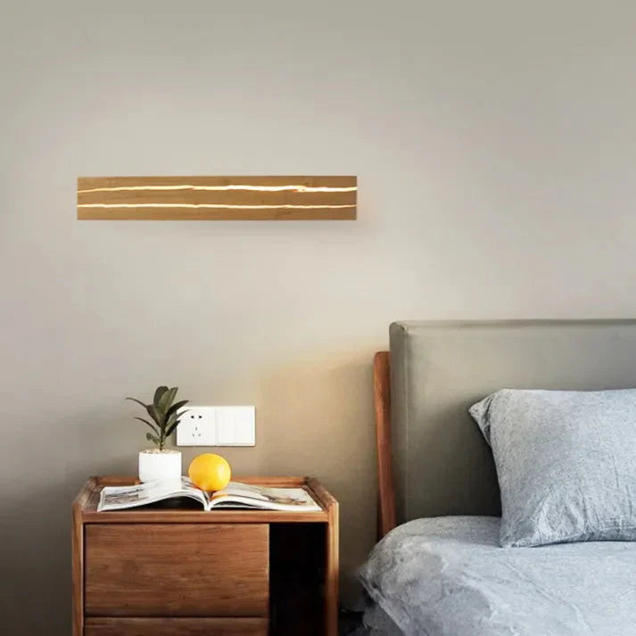 Wooden Wall Light with Crack Design