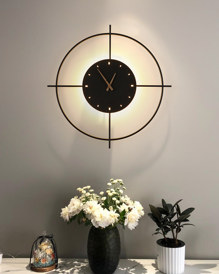 Modern Wall Lamp with Integrated Clock – Functional & Artistic LED Home Decoration