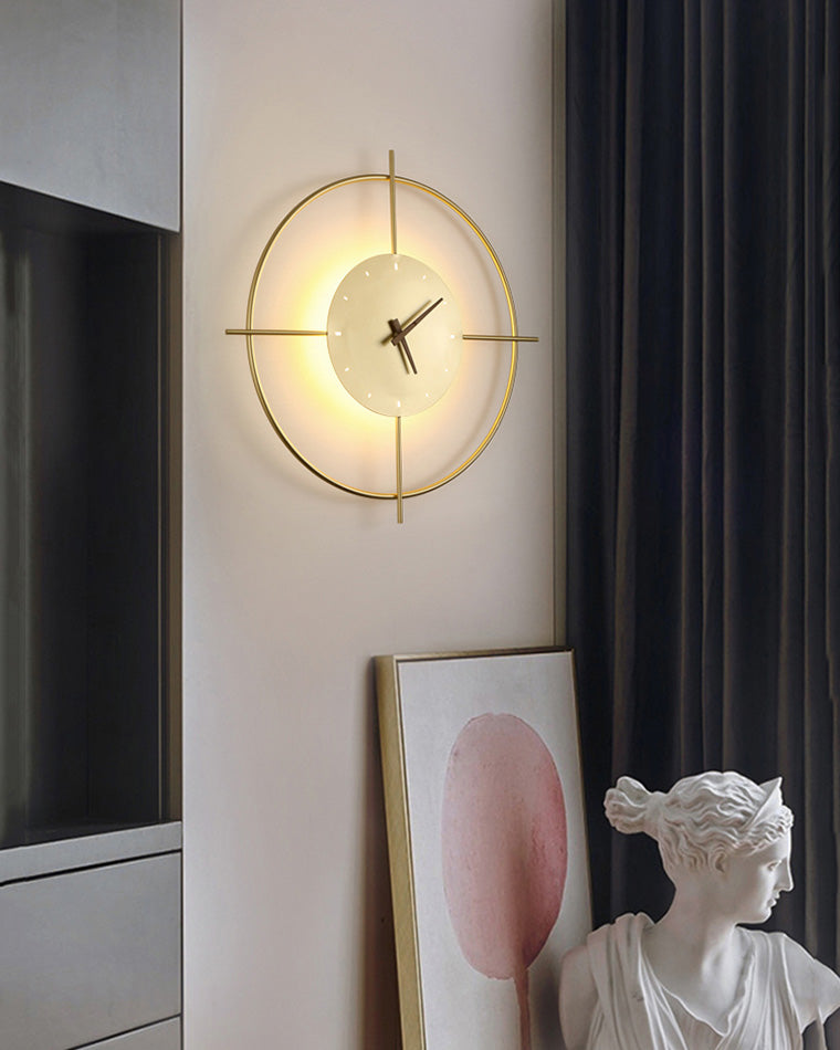 Modern Wall Lamp with Integrated Clock – Functional & Artistic LED Home Decoration