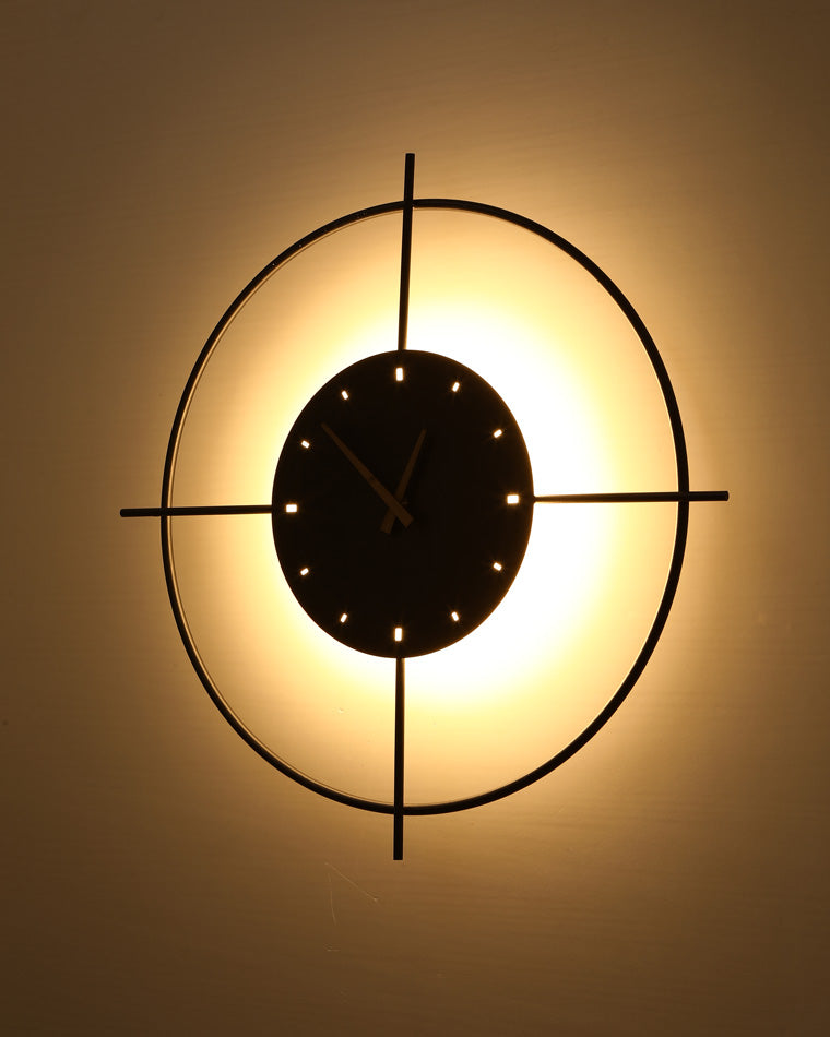 Modern Wall Lamp with Integrated Clock – Functional & Artistic LED Home Decoration
