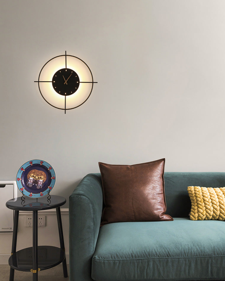 Modern Wall Lamp with Integrated Clock – Functional & Artistic LED Home Decoration