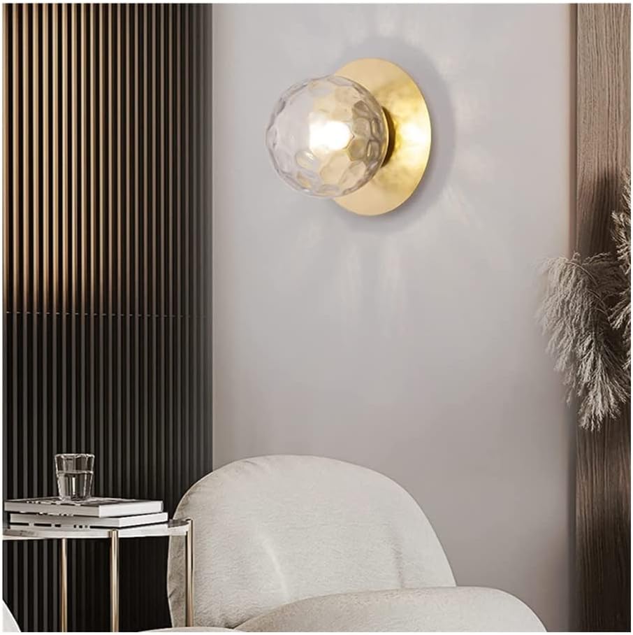 Compact Indoor Wall Lamp – Space-Saving Metal and Glass Design