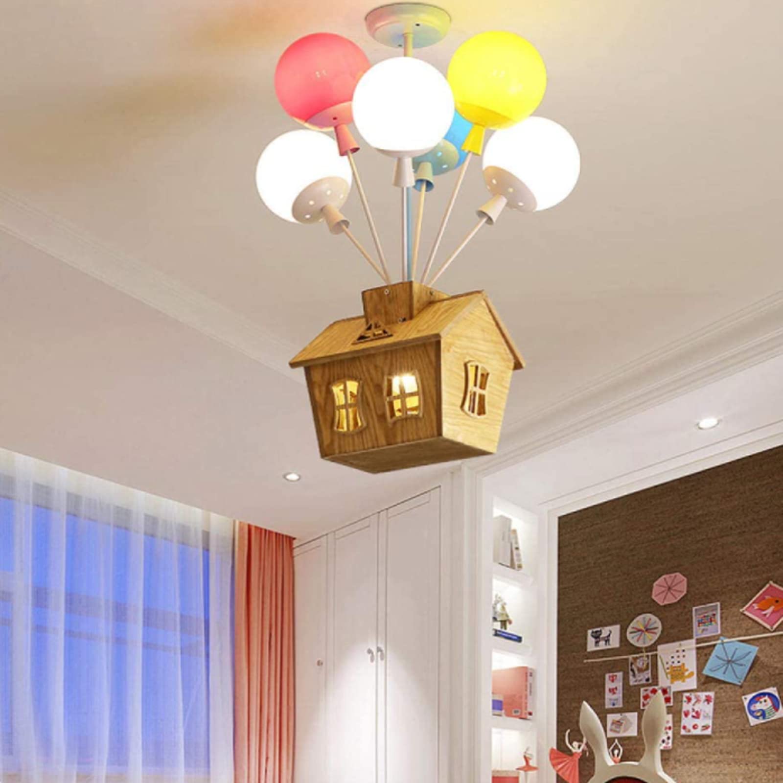 Kids’ Room Flush Mount Ceiling Light – Wooden Ceiling Fixture
