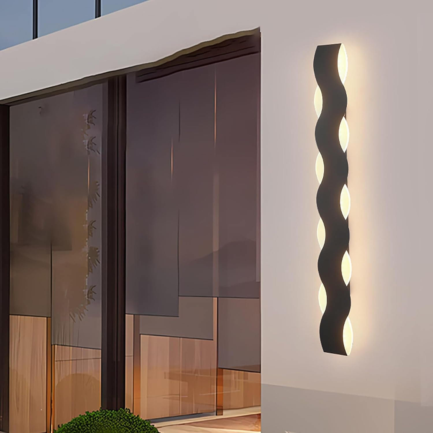 Wave-Patterned Outdoor Wall Light | Wall Mounted Fixture