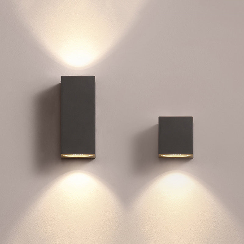 Black Minimalist Metal Outdoor Wall Light – Modern Light Fixture