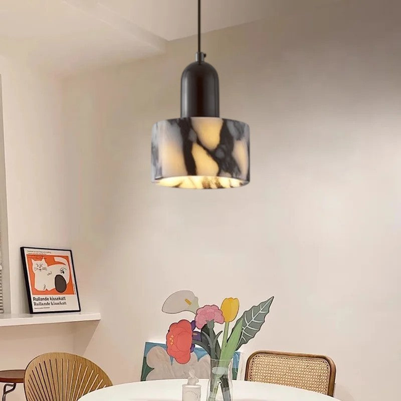Sleek Black Marble Pendant Light | Timeless Design