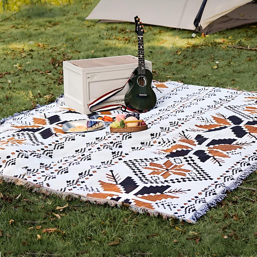 Patterned Boho Picnic Mat – Moroccan Style Outdoor Blanket