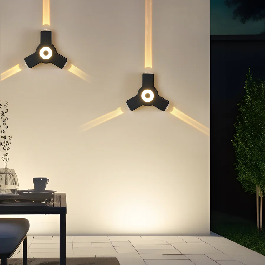 Weatherproof Cross-Form Outdoor Wall Light with Soft White LEDs
