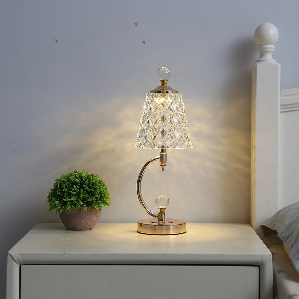 Luxury Vintage Golden Crystal Table Lamp | Bedside Lamp