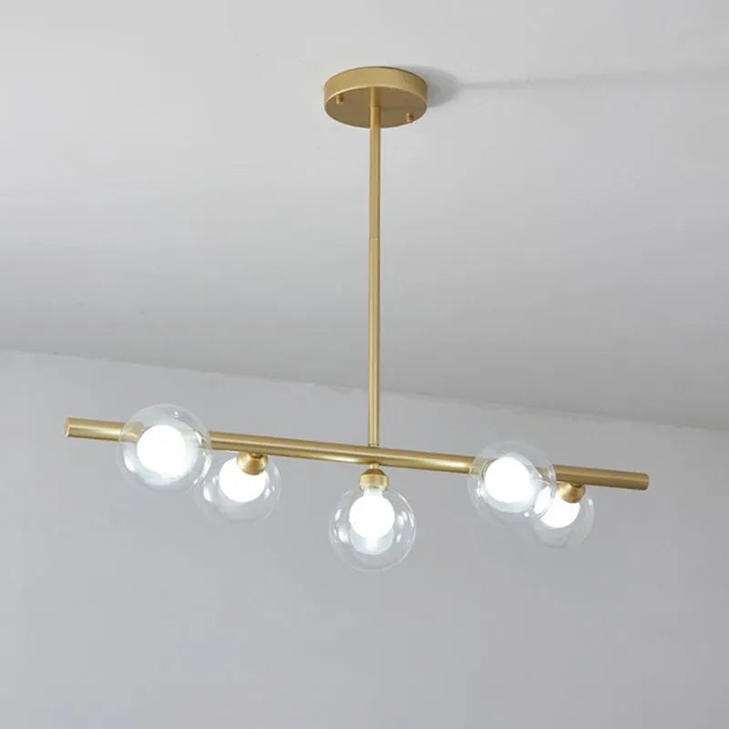 Nordic Linear Pendant Light – Bubble Glass Shades, Modern Design