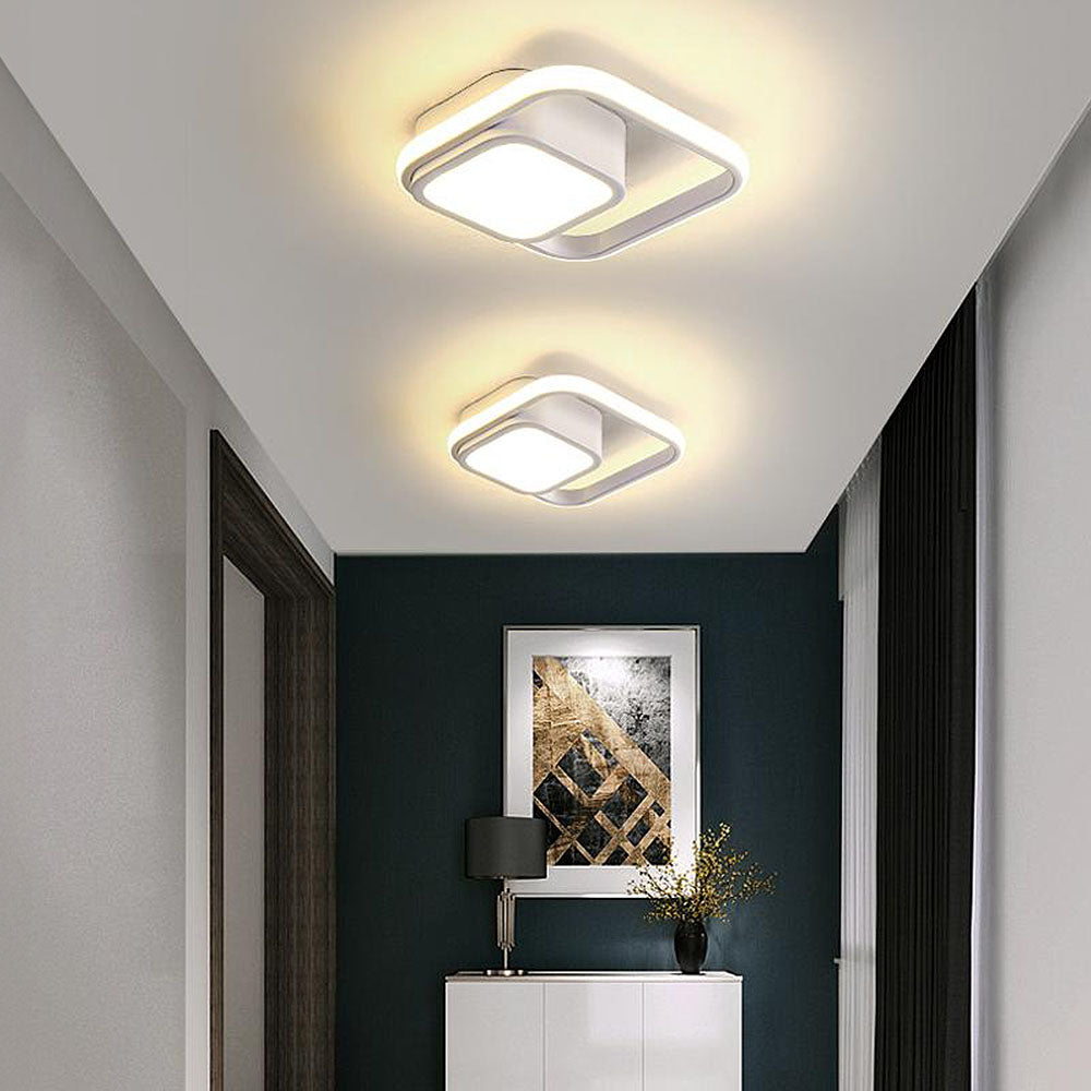 Dual Halo LED Ceiling Light | Minimalist Hallway Lighting
