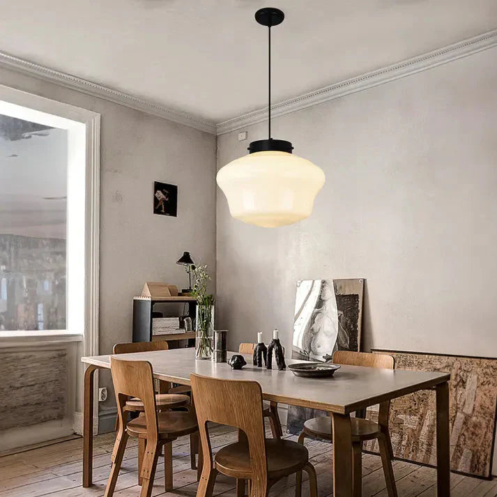 Geometric Pendant Lamp | Frosted White Glass Shade