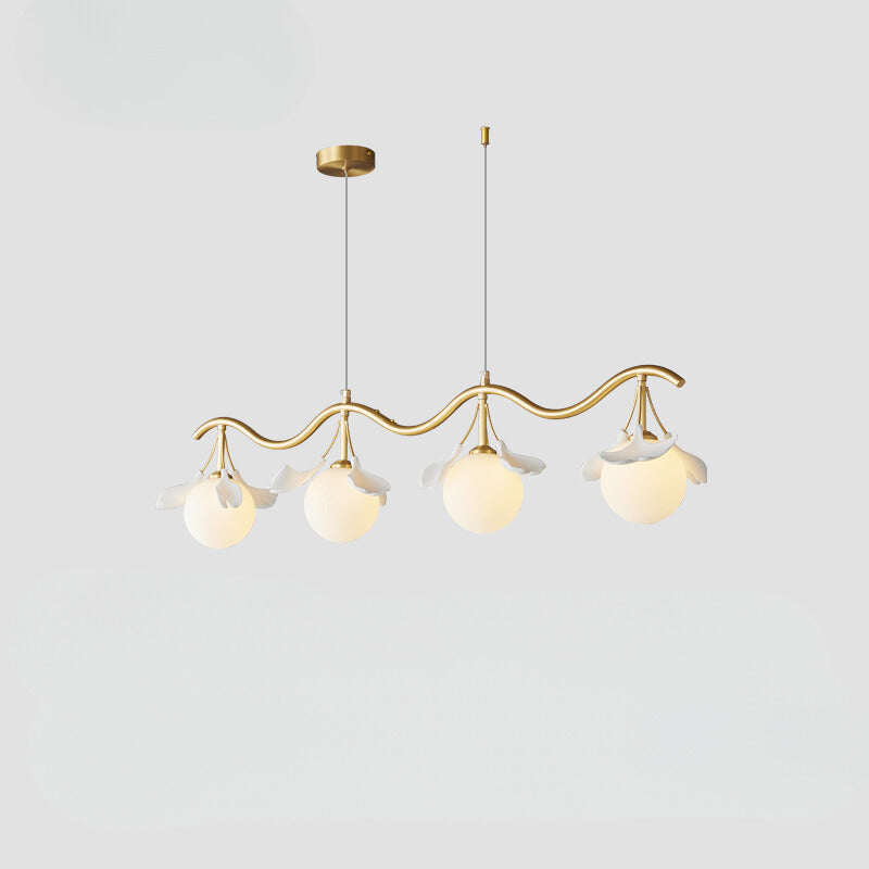 Modern Leaf Glass Chandelier – Creative Minimalist Ceiling Light