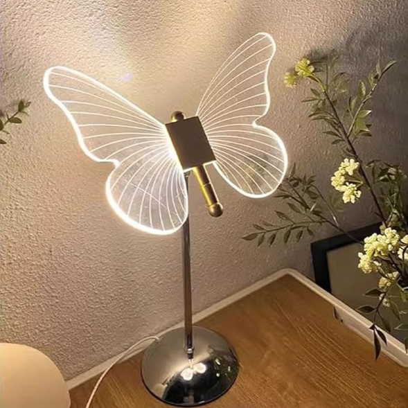 Glowing Crystal Butterfly LED Table Lamp