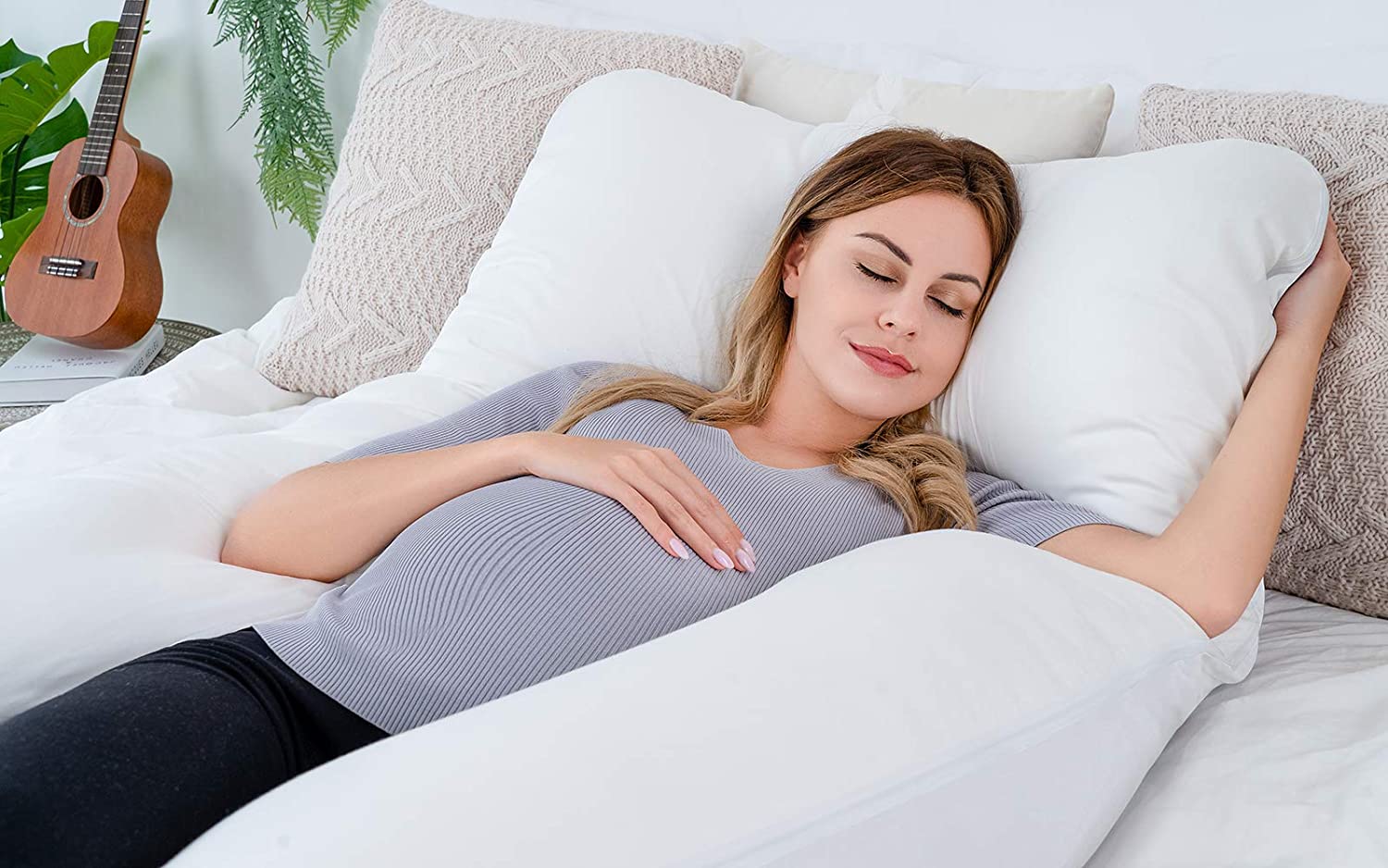 U-Shaped Pregnancy Sleeping Pillow - Full Body Maternity Support for Sleeping