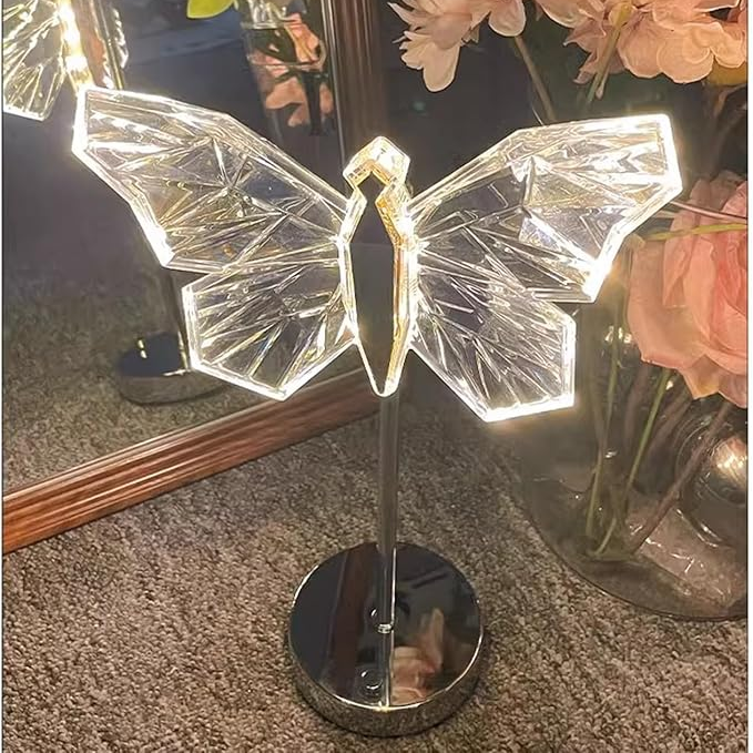 Glowing Crystal Butterfly LED Table Lamp