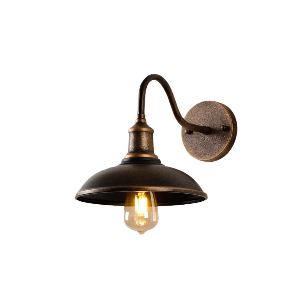 Weather-Resistant Outdoor Bowl Light with Rustic Brass Finish