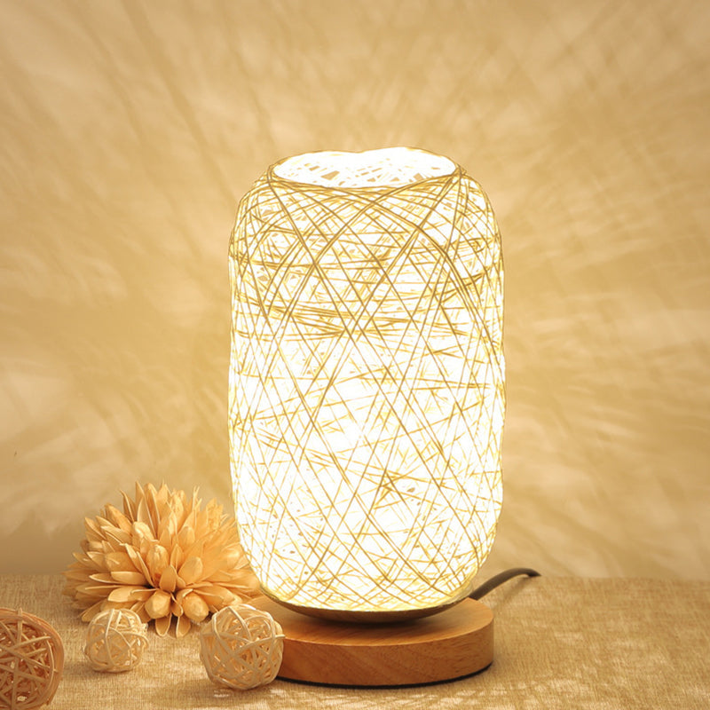 Modern Wooden Stand LED Table Lamp | USB Charging Night Light