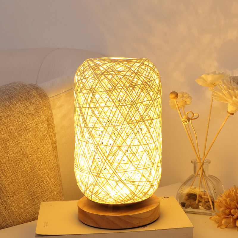 Modern Wooden Stand LED Table Lamp | USB Charging Night Light