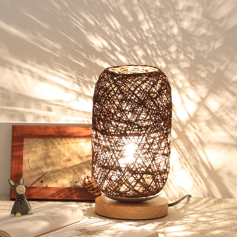 Modern Wooden Stand LED Table Lamp | USB Charging Night Light