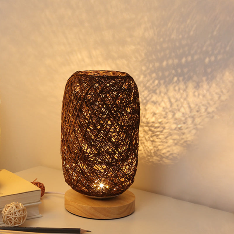 Modern Wooden Stand LED Table Lamp | USB Charging Night Light